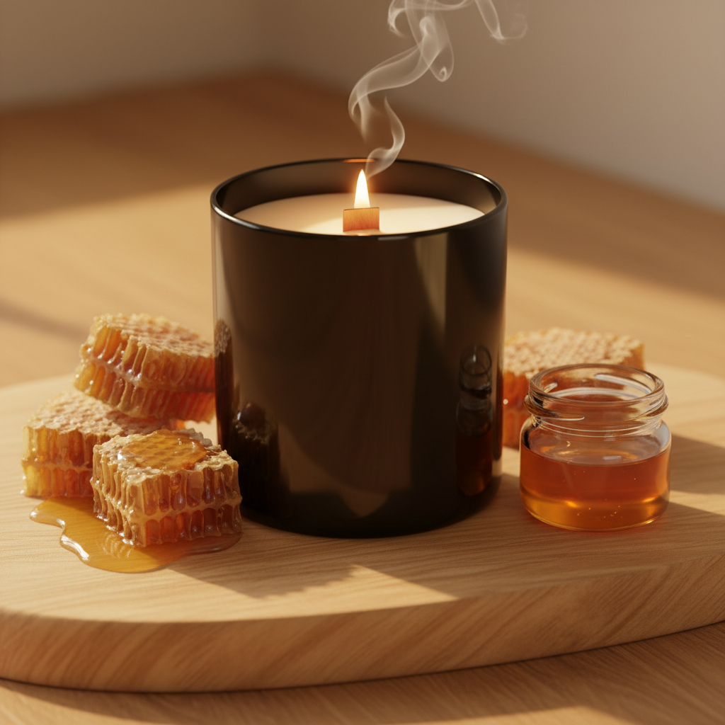 Honey Candle - Black Jar